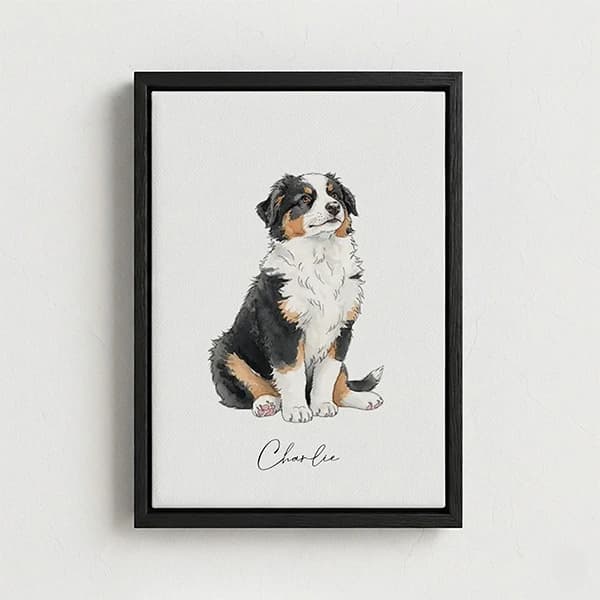 Hand drawn pet watercolor painting